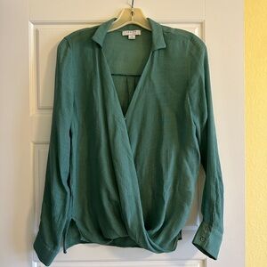FAVLUX Teal Wrap Blouse
